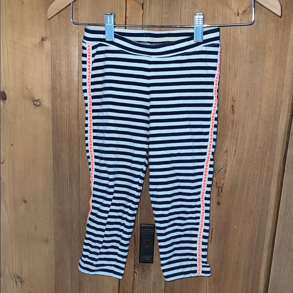 Striped Navy and White Leggings with Pink Accents by Cat and Jack size M 7/8